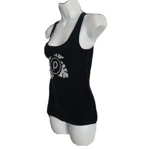 BEYOND YOGA Shirt Womens Small Black Logo Strappy Back Workout tank Sleeveless
